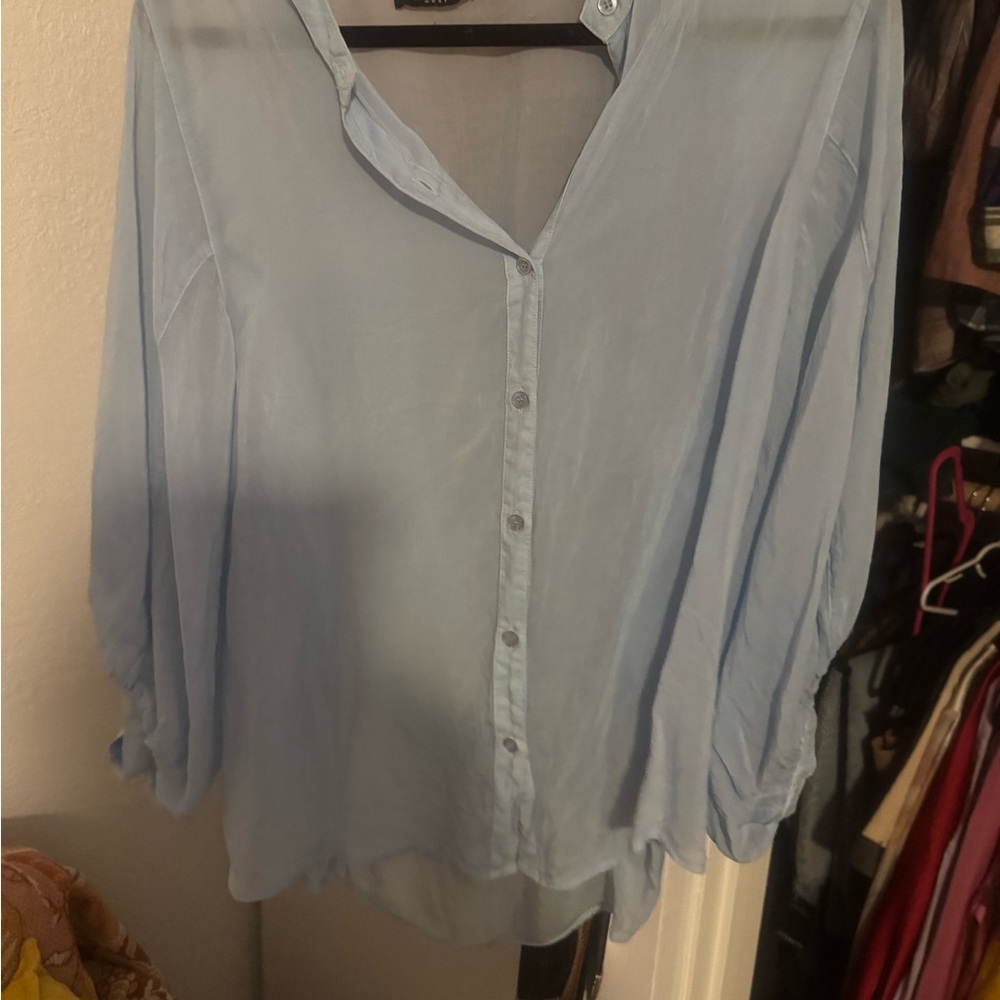 Maven West Sky Blue Button-Down Shirt